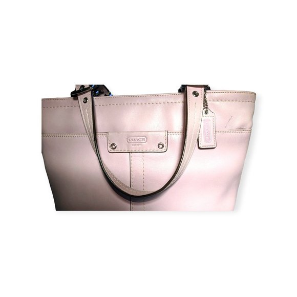 Lavender Purple Leather Shoulder Bag Double Handles Fob Hamilton 2010 🎉 - Picture 3 of 11